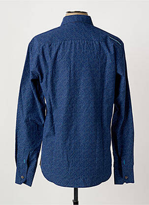 Chemise manches longues poches bleu BLACK WELLIS homme