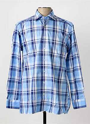 Chemise manches longues imprimé écossais bleu MARVELIS homme