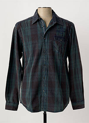 Chemise manches longues imprimé écossais gris MONTE CARLO homme