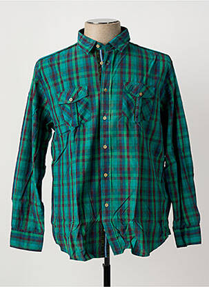 Chemise manches longues imprimé carreaux vert MONTE CARLO homme