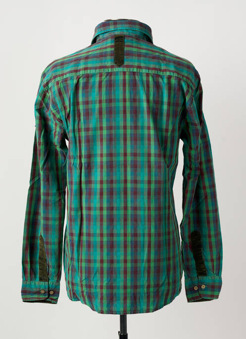 Chemise manches longues imprimé écossais vert MONTE CARLO homme