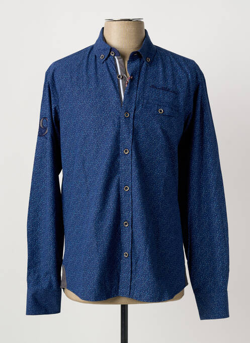 Chemise manches longues coupe cintrée bleu BLACK WELLIS homme