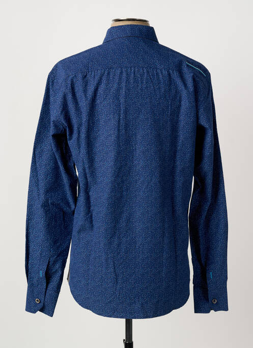 Chemise manches longues coupe cintrée bleu BLACK WELLIS homme