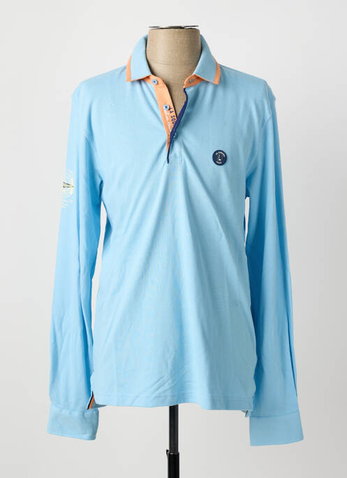 Polo manches longues manches longues bleu LA SQUADRA homme