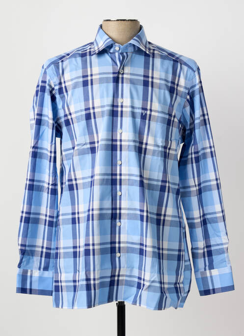 Chemise manches longues imprimé écossais bleu MARVELIS homme
