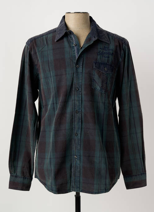 Chemise manches longues imprimé écossais gris MONTE CARLO homme