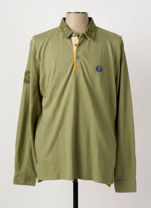 Polo manches longues manches longues vert LA SQUADRA homme
