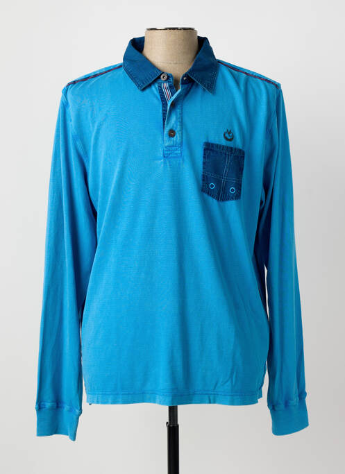Polo manches longues manches longues bleu MONTE CARLO homme