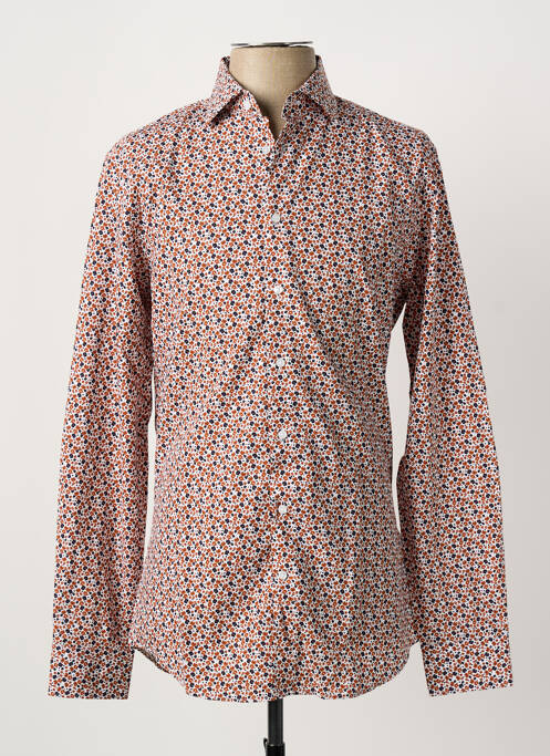 Chemise manches longues marron SEIDEN STICKER homme