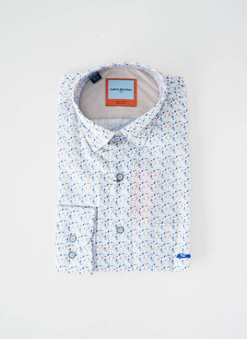 Chemise manches longues imprimé fantaisie blanc DARIO BELTRAN homme