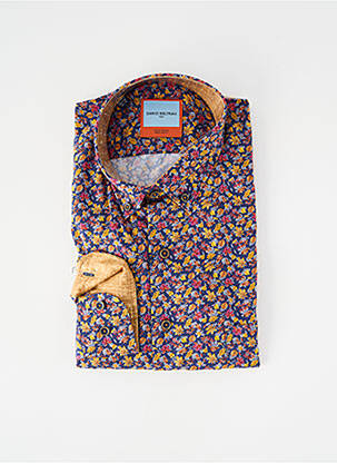Chemise manches longues imprimé fantaisie bleu DARIO BELTRAN homme