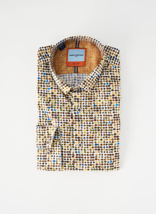 Chemise manches longues imprimé fantaisie beige DARIO BELTRAN homme