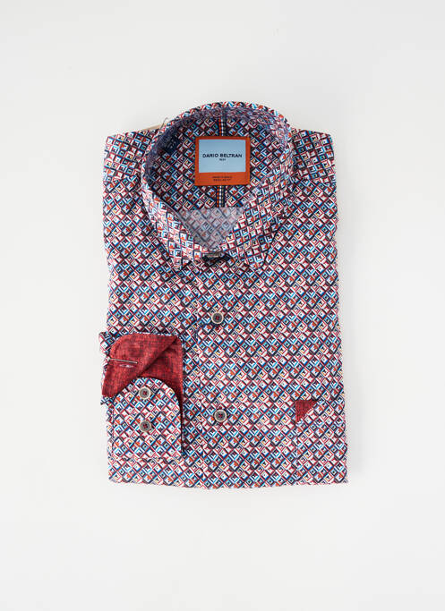 Chemise manches longues imprimé fantaisie rouge DARIO BELTRAN homme
