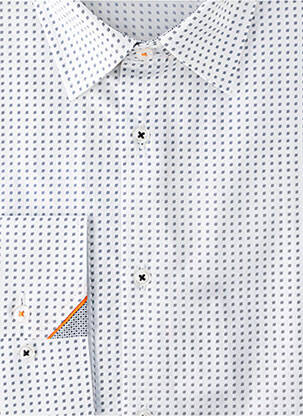 Chemise manches longues imprimé fantaisie blanc DIGEL homme