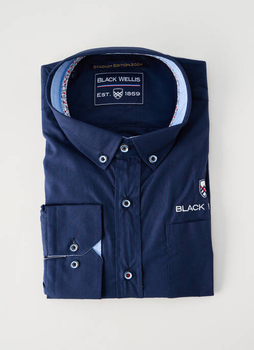 Chemise manches longues bleu BLACK WELLIS homme