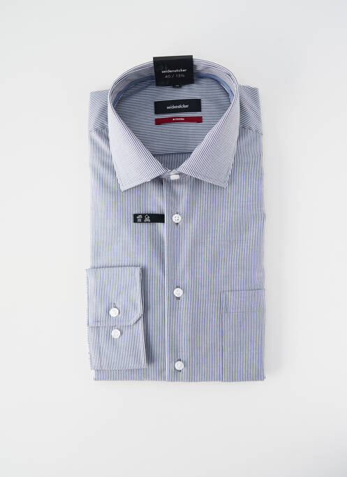 Chemise manches longues imprimé rayures bleu SEIDEN STICKER homme