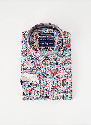 Chemise manches longues bleu BLACK WELLIS homme