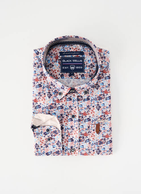 Chemise manches longues bleu BLACK WELLIS homme