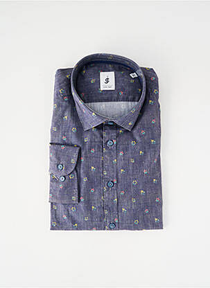 Chemise manches longues imprimé fantaisie bleu JUPITER homme