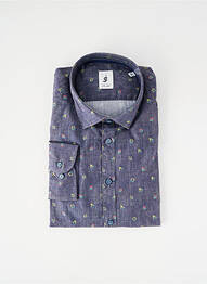 Chemise manches longues imprimé fantaisie bleu JUPITER homme