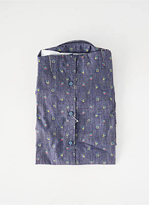 Chemise manches longues imprimé fantaisie bleu JUPITER homme