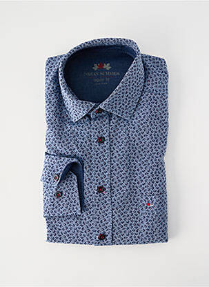 Chemise manches longues imprimé fantaisie bleu JUPITER homme