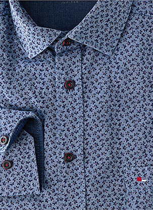 Chemise manches longues imprimé fantaisie bleu JUPITER homme