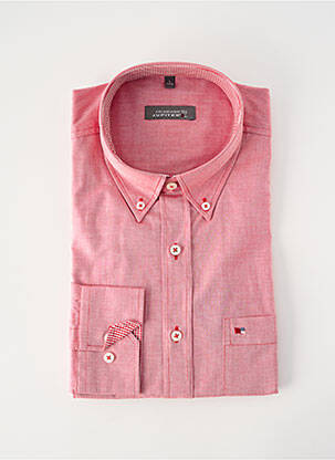 Chemise manches longues coupe droite rouge JUPITER homme
