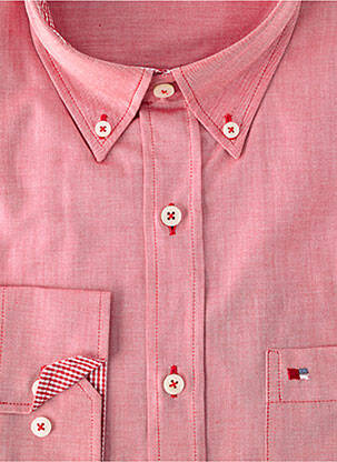 Chemise manches longues coupe droite rouge JUPITER homme