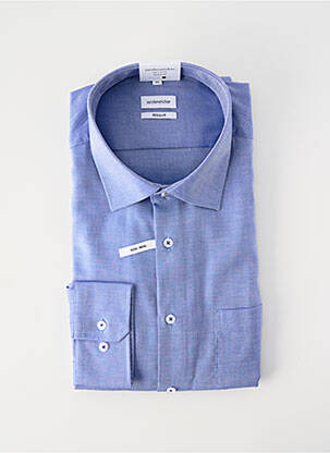 Chemise manches longues coupe droite bleu SEIDEN STICKER homme