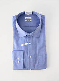 Chemise manches longues coupe droite bleu SEIDEN STICKER homme