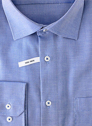 Chemise manches longues coupe droite bleu SEIDEN STICKER homme
