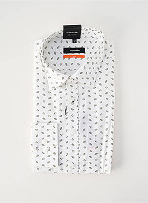 Chemise manches longues blanc SEIDEN STICKER homme