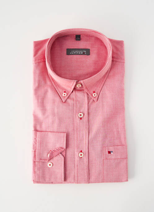 Chemise manches longues coupe droite rouge JUPITER homme