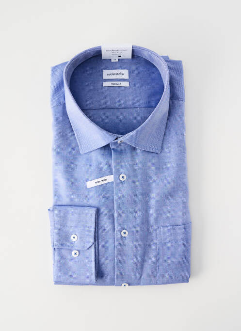 Chemise manches longues coupe droite bleu SEIDEN STICKER homme
