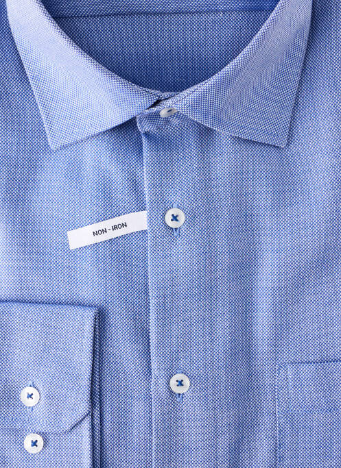 Chemise manches longues coupe droite bleu SEIDEN STICKER homme