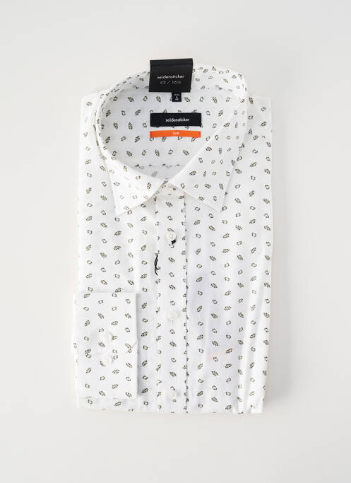 Chemise manches longues blanc SEIDEN STICKER homme