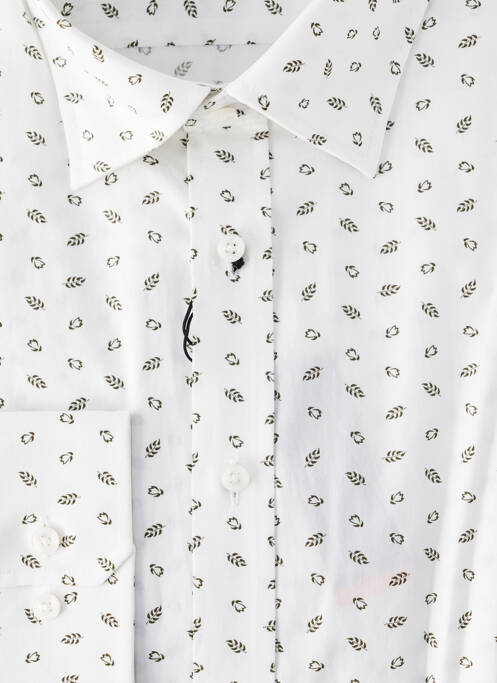 Chemise manches longues blanc SEIDEN STICKER homme