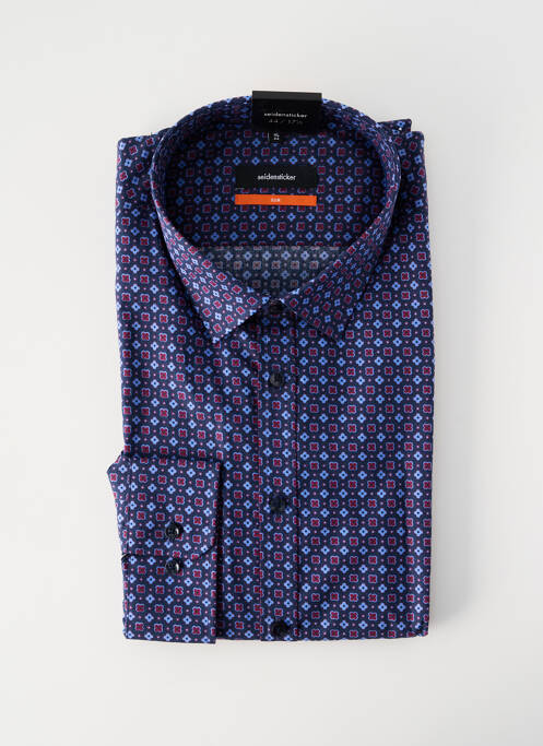 Chemise manches longues bleu SEIDEN STICKER homme