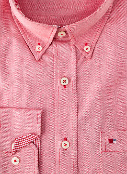 Chemise manches longues rouge JUPITER homme