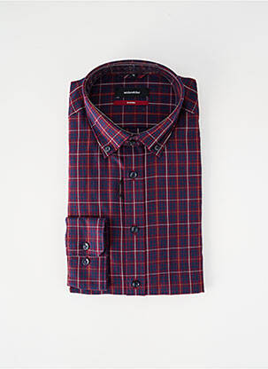 Chemise manches longues imprimé carreaux violet SEIDEN STICKER homme