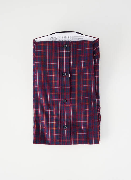 Chemise manches longues imprimé carreaux violet SEIDEN STICKER homme