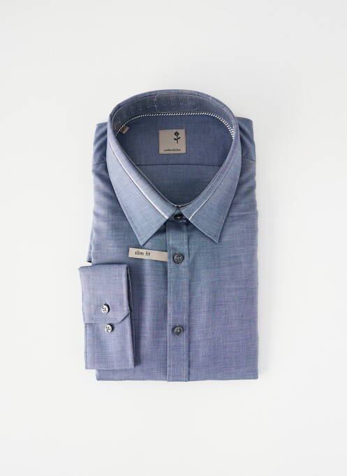 Chemise manches longues coupe droite bleu SEIDEN STICKER homme