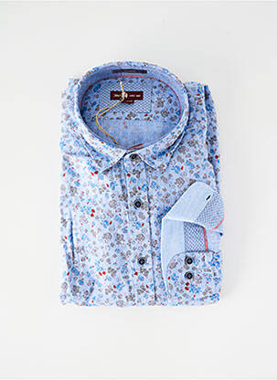 Chemise manches longues imprimé fantaisie bleu MCS homme