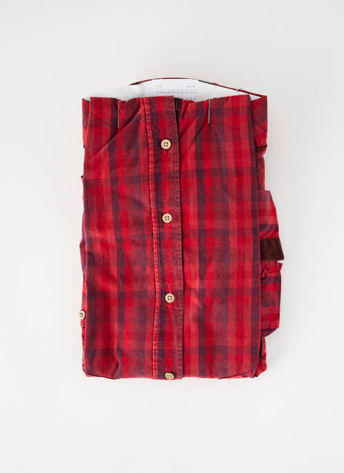 Chemise manches longues imprimé carreaux rouge MONTE CARLO homme