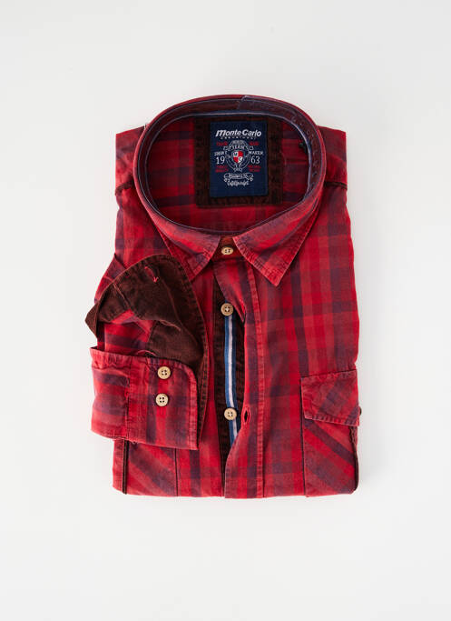 Chemise manches longues rouge MONTE CARLO homme