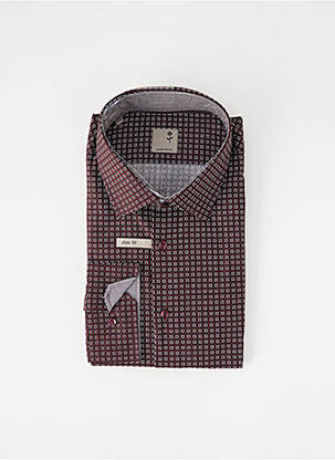 Chemise manches longues imprimé fantaisie marron SEIDEN STICKER homme