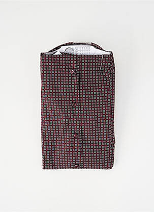 Chemise manches longues imprimé fantaisie marron SEIDEN STICKER homme