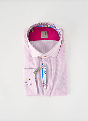 Chemise manches longues imprimé rayures rose SEIDEN STICKER homme