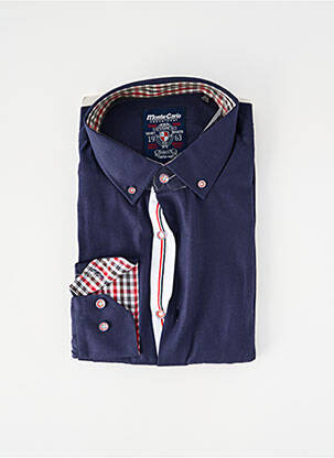 Chemise manches longues coupe cintrée bleu MONTE CARLO homme